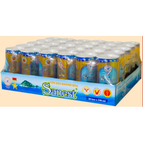Nước Yến Sào Sanest Khánh Hòa Dạng Lon 190ml (1 Thùng 30 Lon)
