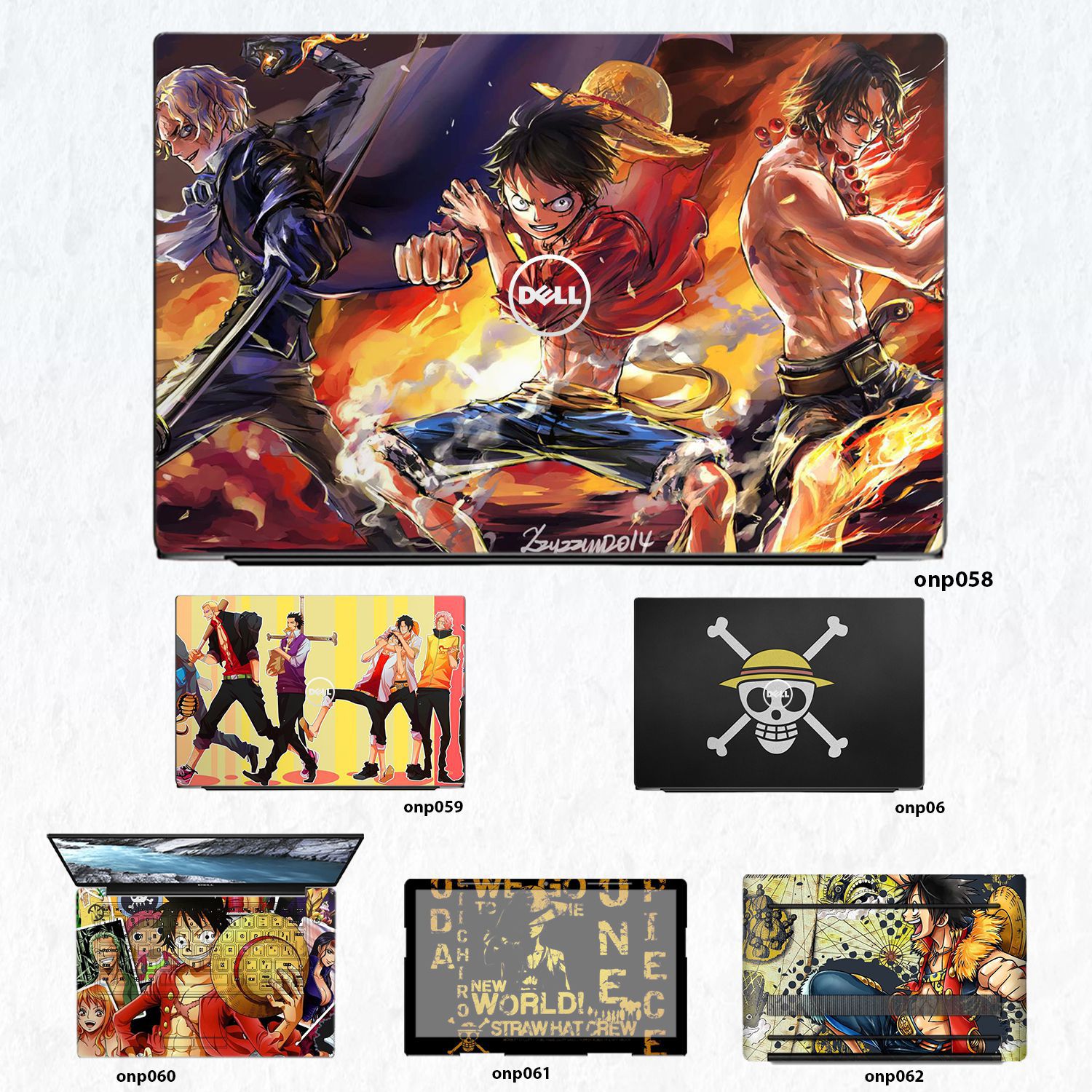Decal Skin dán Laptop Dell mẫu One Piece (inbox mã máy cho shop)