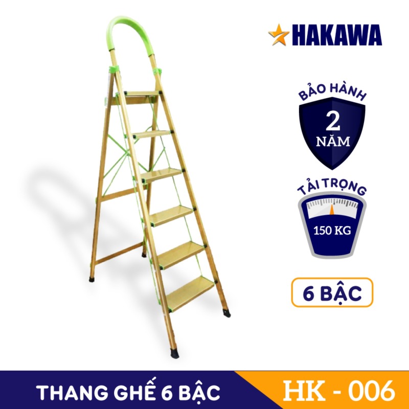Thang nhôm ghế 6 bậc HAKAWA - HK-006  - Sang trọng - Nhỏ gọn - Tiện lợi - Phù hợp với mọi nhà
