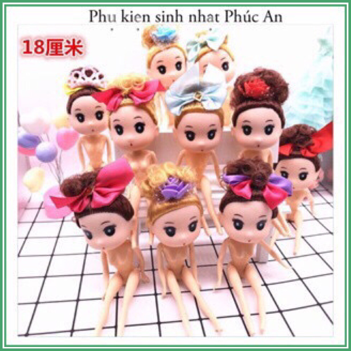 Búp bê mini 18cm trang trí bánh kem