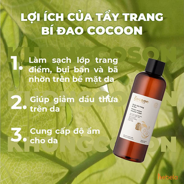 Nước Tẩy trang COCOON 500ML (CHÍNH HÃNG)