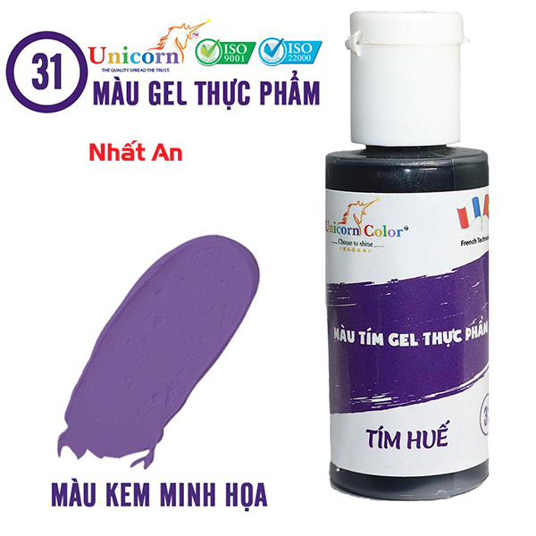 Màu gel thực phẩm tím huế 28gr unicorn