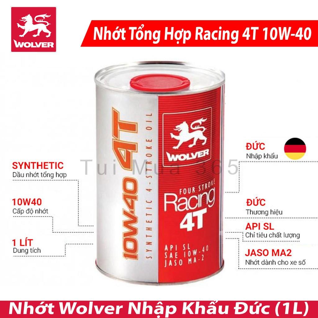 [HCM]Thùng 6 Lon Nhớt Wolver Racing 4T tổng hợp 10W40 1L