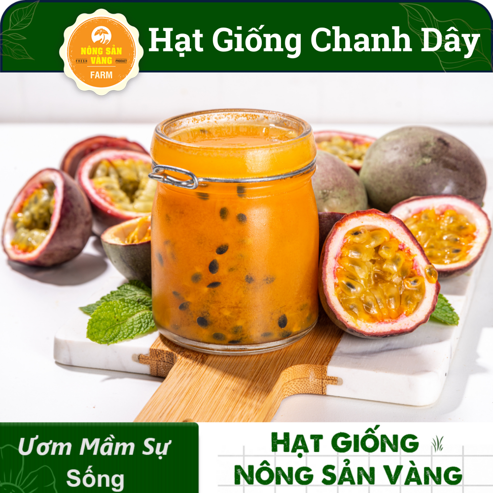 Hạt giống Chanh Dây, Loại Trái Cây Nhiệt Đới, Rất Giàu Dinh Dưỡng, Dễ Chế Biến Thành Nước Giải Khát (Gói 50 Hạt) - Nông Sản Vàng