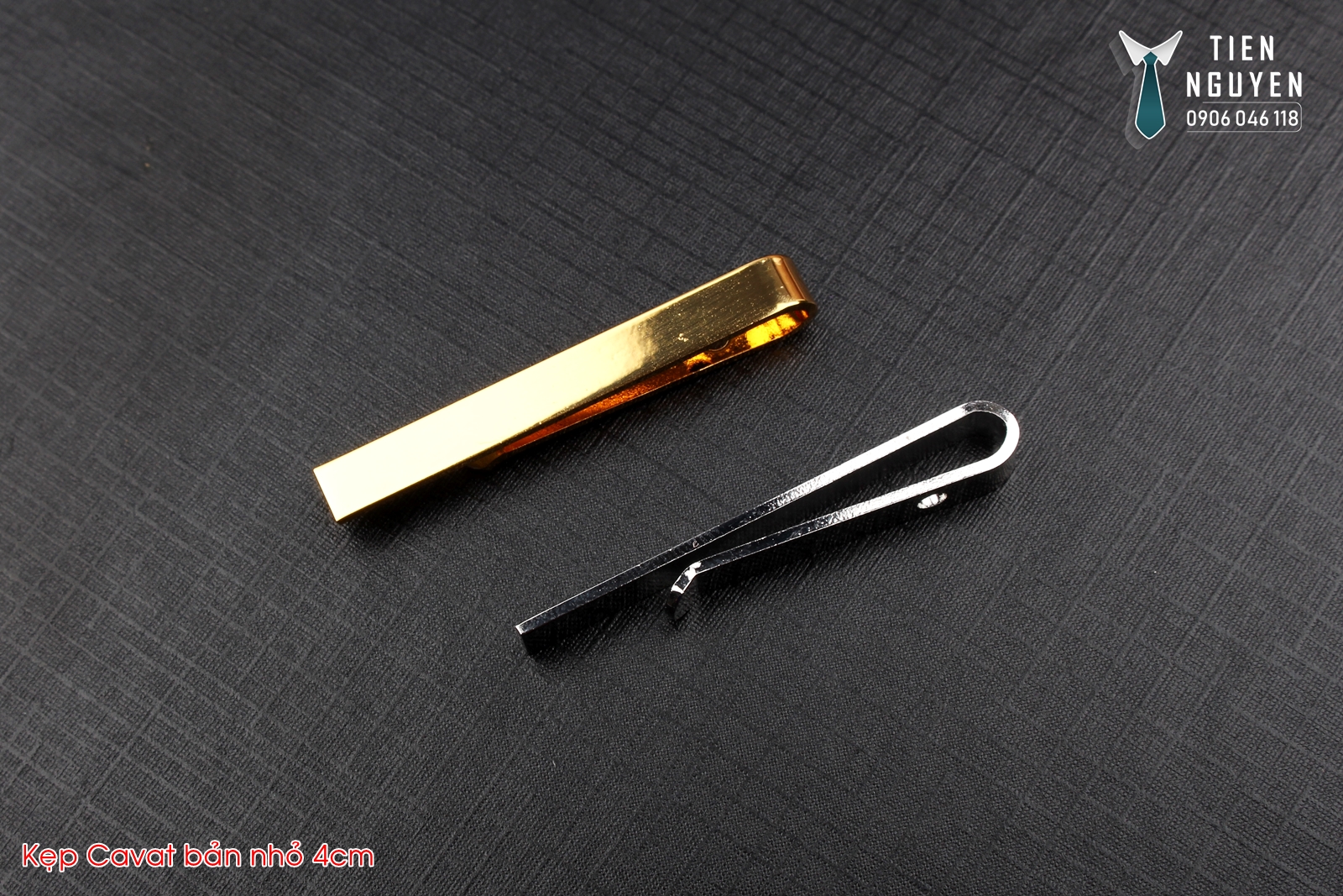 Kẹp cà vạt nam 4cm - kẹp cavat bản nhỏ ( kèm ảnh Minh họa)