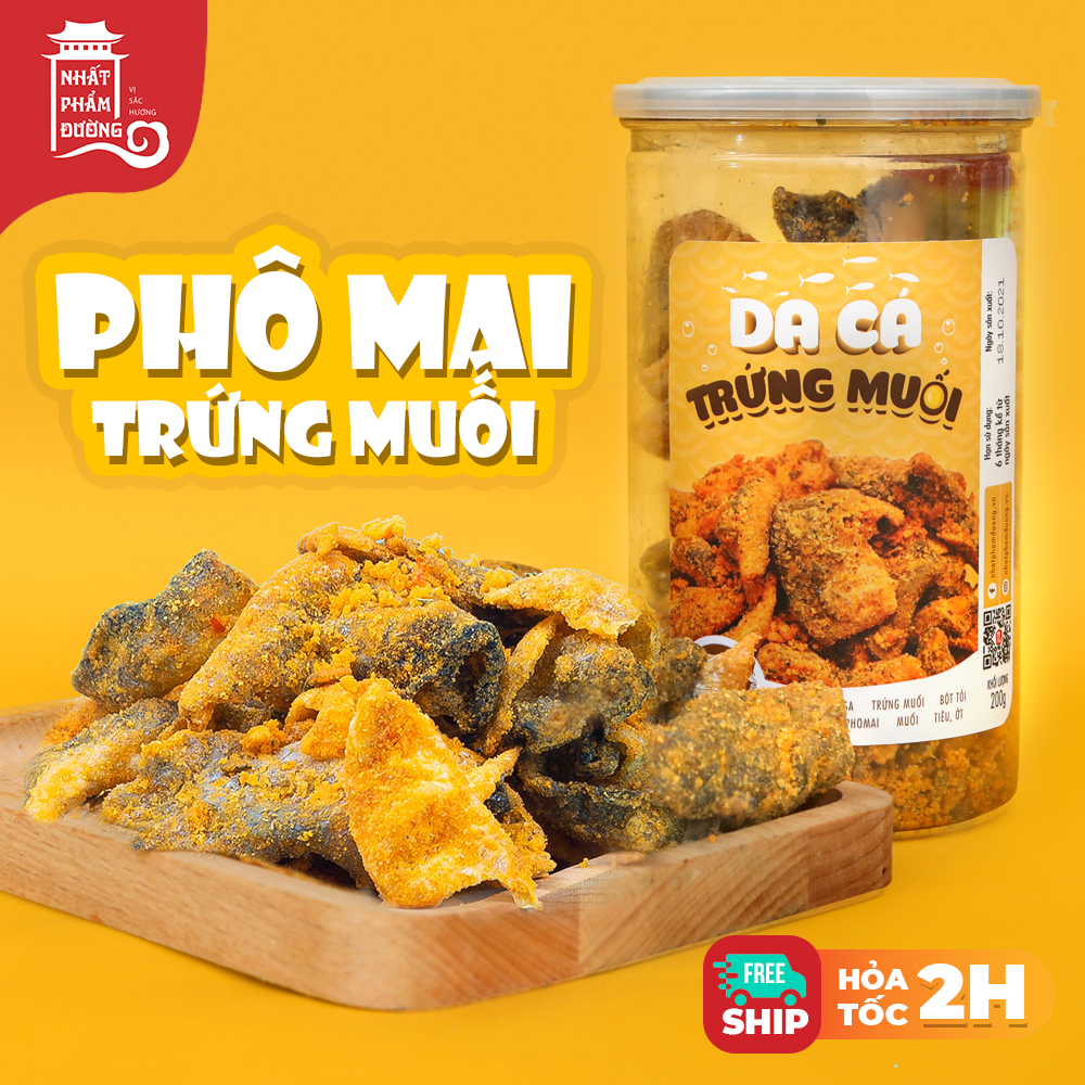 Da cá trứng muối Nhất Phẩm Đường 200g giòn rụm mix phô mai trứng muối cực ngon