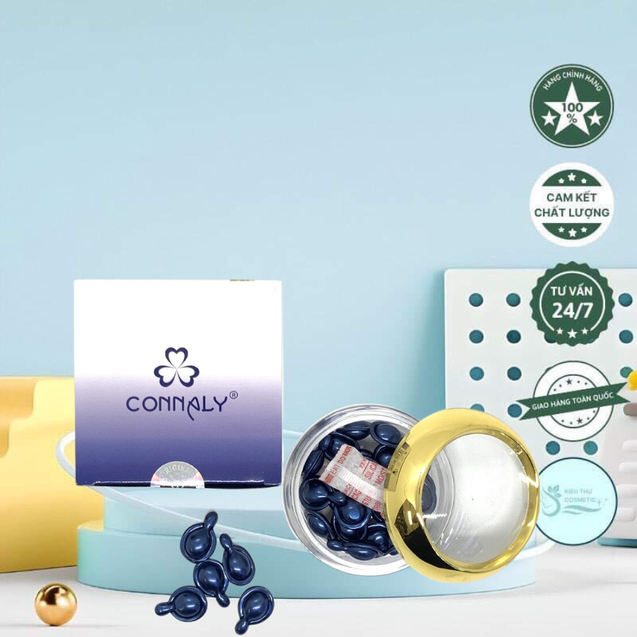 Viên nang serum trẻ hoá da connaly tinh chất trứng cá muối và tảo biển - dưỡng da giảm mụn - nhập khẩu đài loan - hộp 30 viên