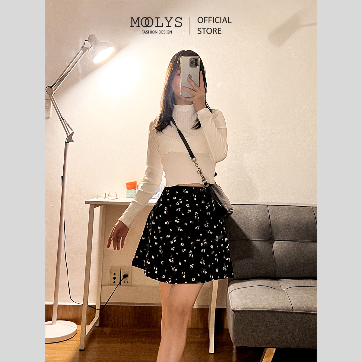Đầm hai dây hoa nhí dễ thương MOOLYS MD028