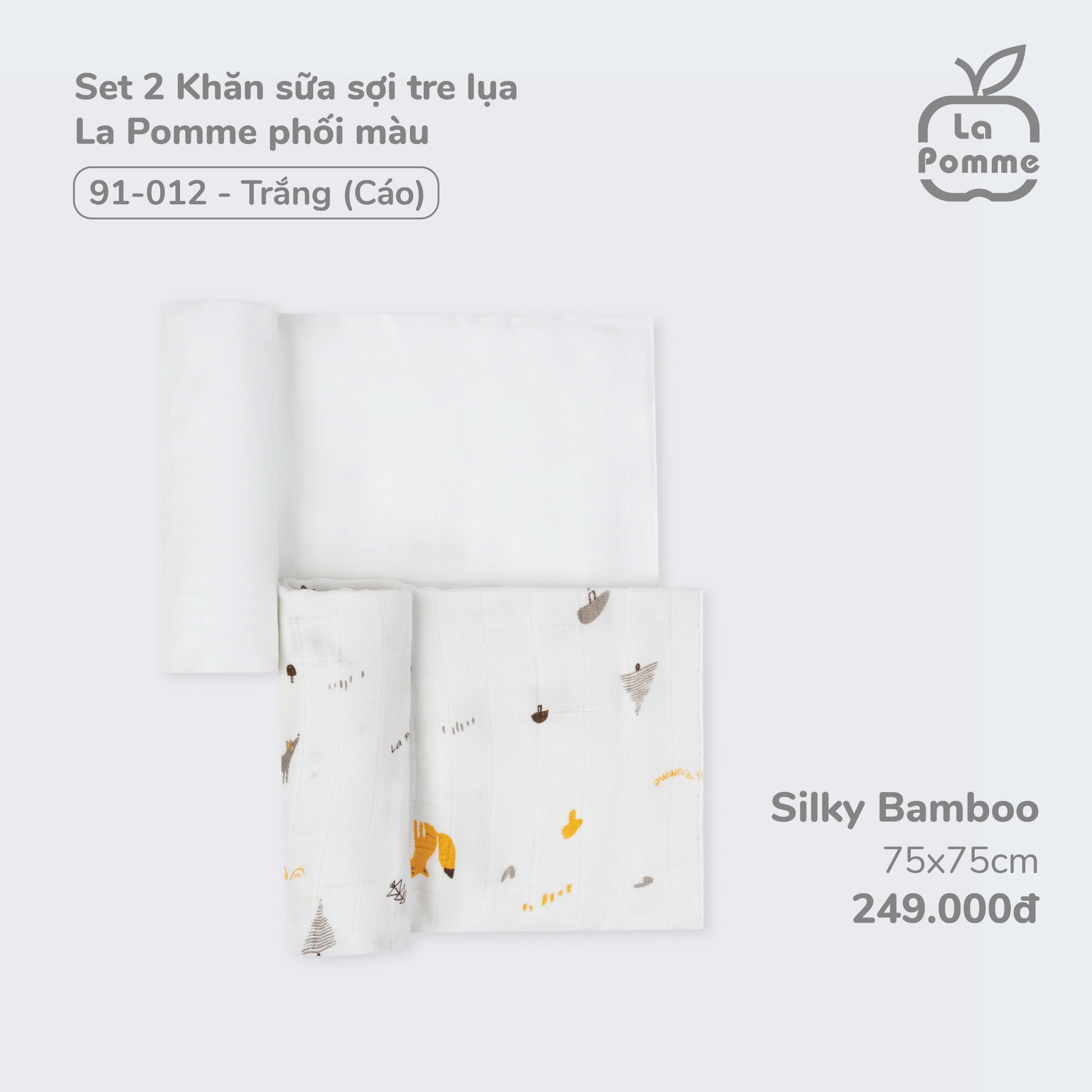 Khăn đa năng sợi tre lụa Lapomme cho bé