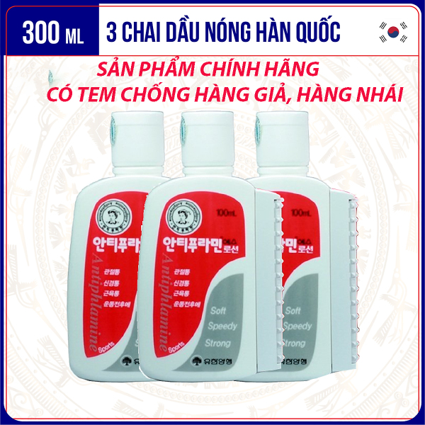 [COMBO 3 CHAI - HÀNG CHÍNH HÃNG] Bộ 3 chai dầu nóng Hàn Quốc xoa bóp massage Antiphlamine