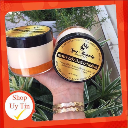 Kem body ủ cốt siêu trắng da 2 tầng spa beauty 250g siêu kích trắng da