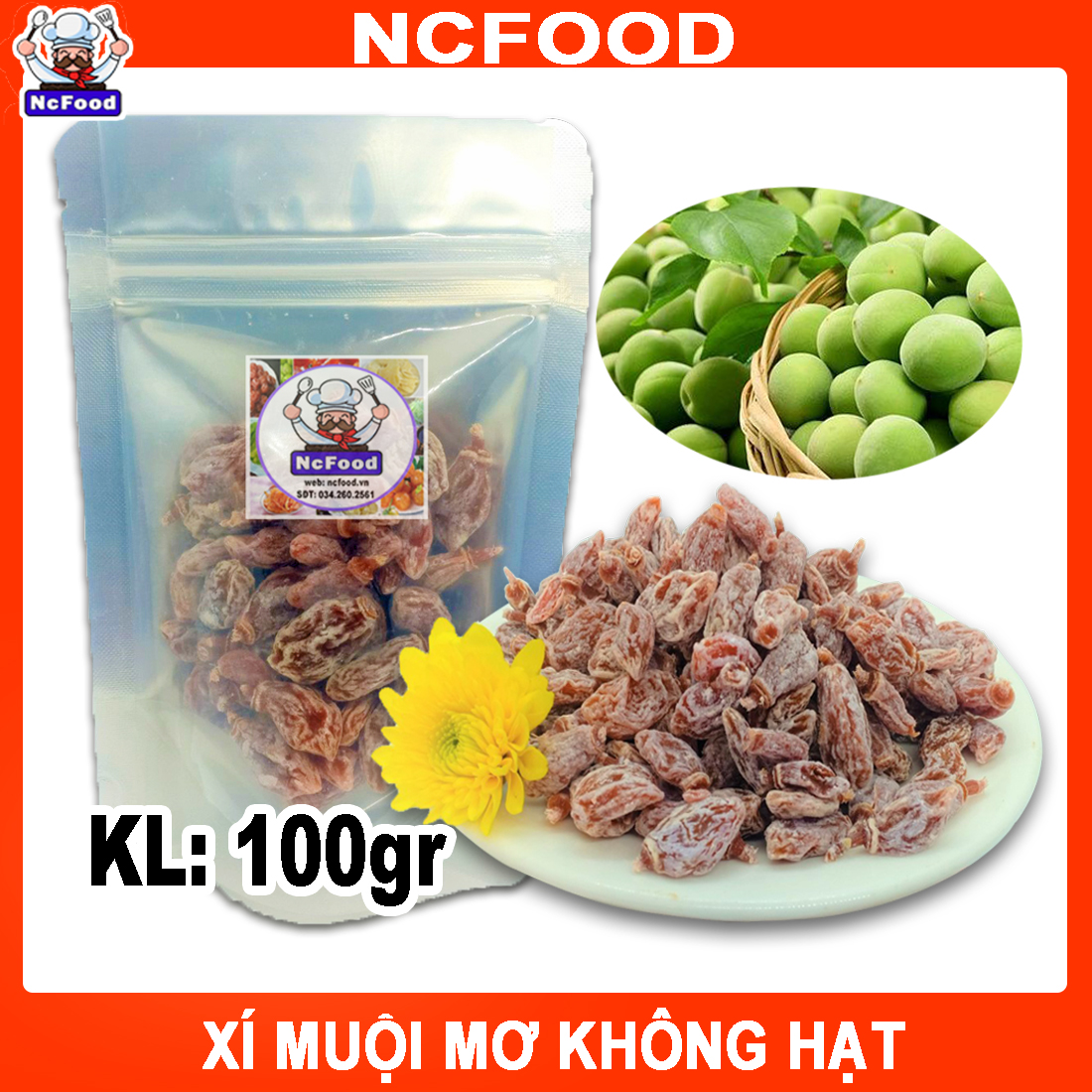 Xí Muội Mơ Không Hạt Loại Ngon (100gr) (NCFOOD)