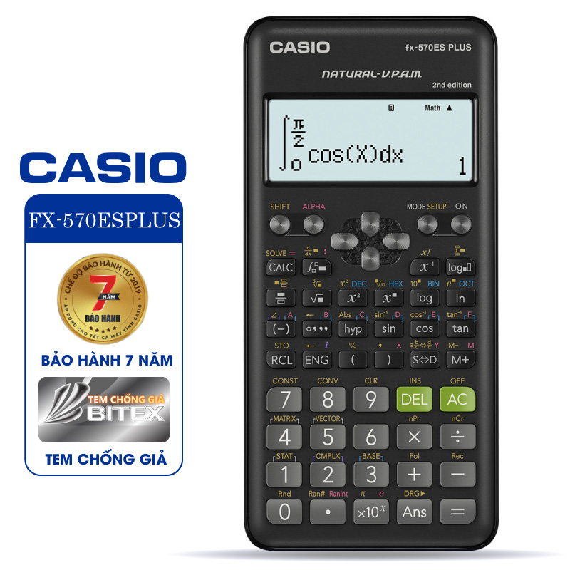 Máy tính Casio FX-570ES PLUS là một sản phẩm tuyệt vời với nhiều tính năng đa dạng và hiện đại. Với khả năng giải phương trình, tính đạo hàm và tích phân, máy tính này cung cấp cho bạn những tính năng vô cùng hữu ích để giúp cho công việc và học tập một cách dễ dàng hơn bao giờ hết. Hãy cùng khám phá những tính năng tuyệt vời và sở hữu ngay sản phẩm này cho công việc của bạn.