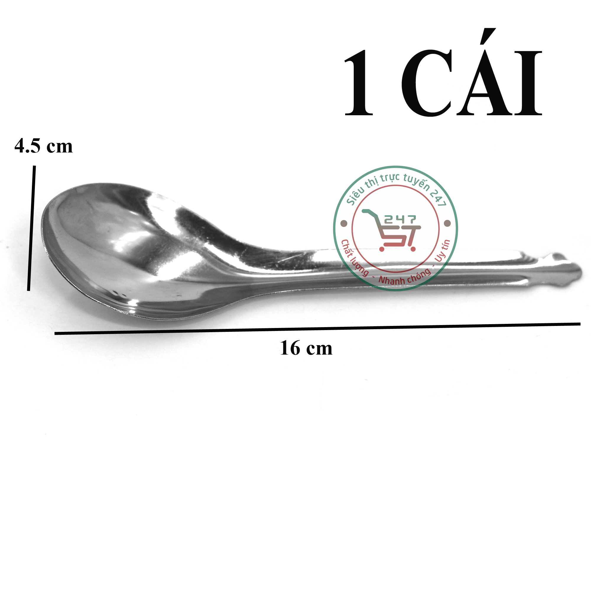 Muỗng canh bầu inox 430 sáng bóng không gỉ muỗng ăn cơm tiện dụng