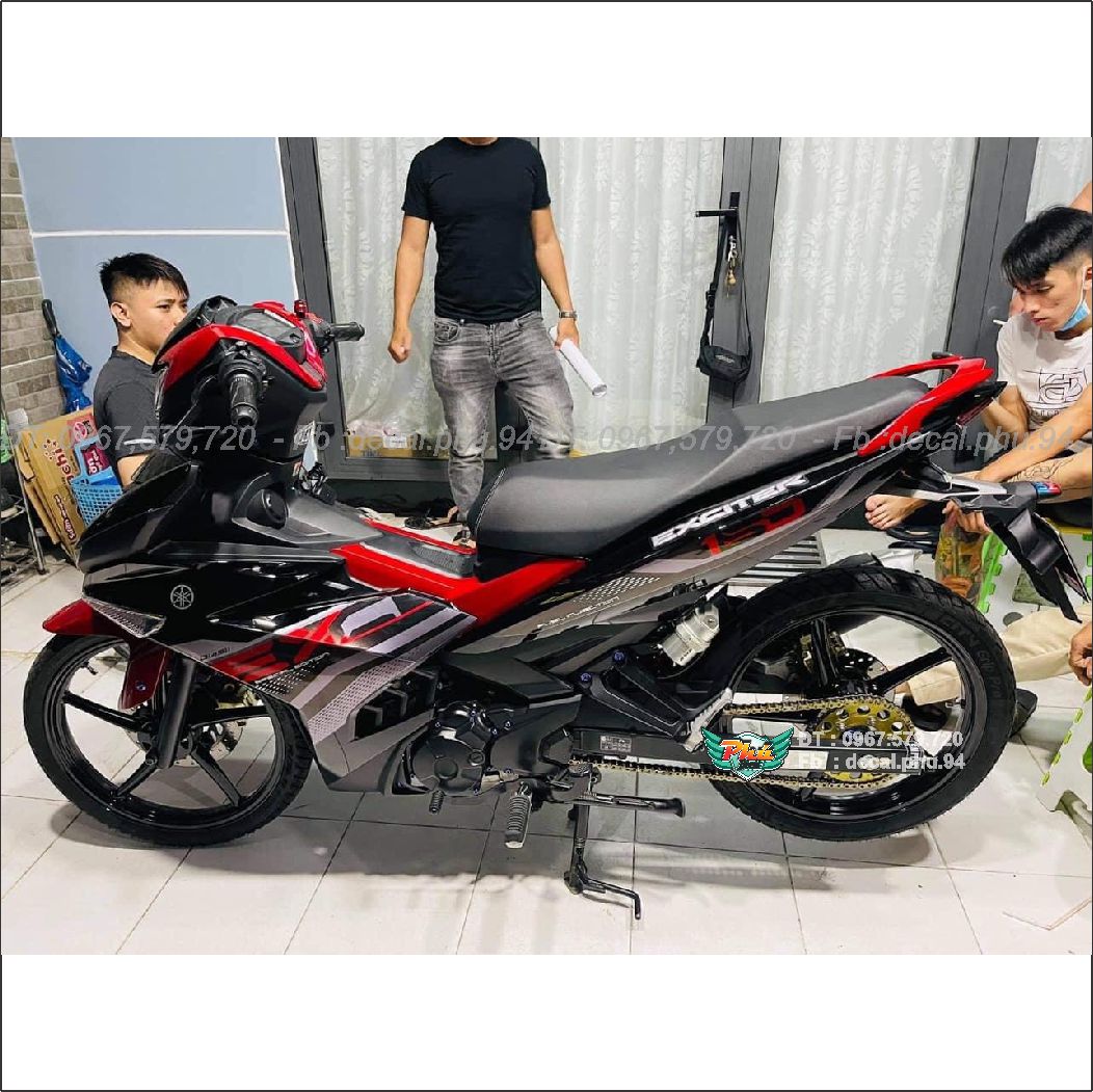 Tem rời exciter 150 y15zr đỏ đen 2021