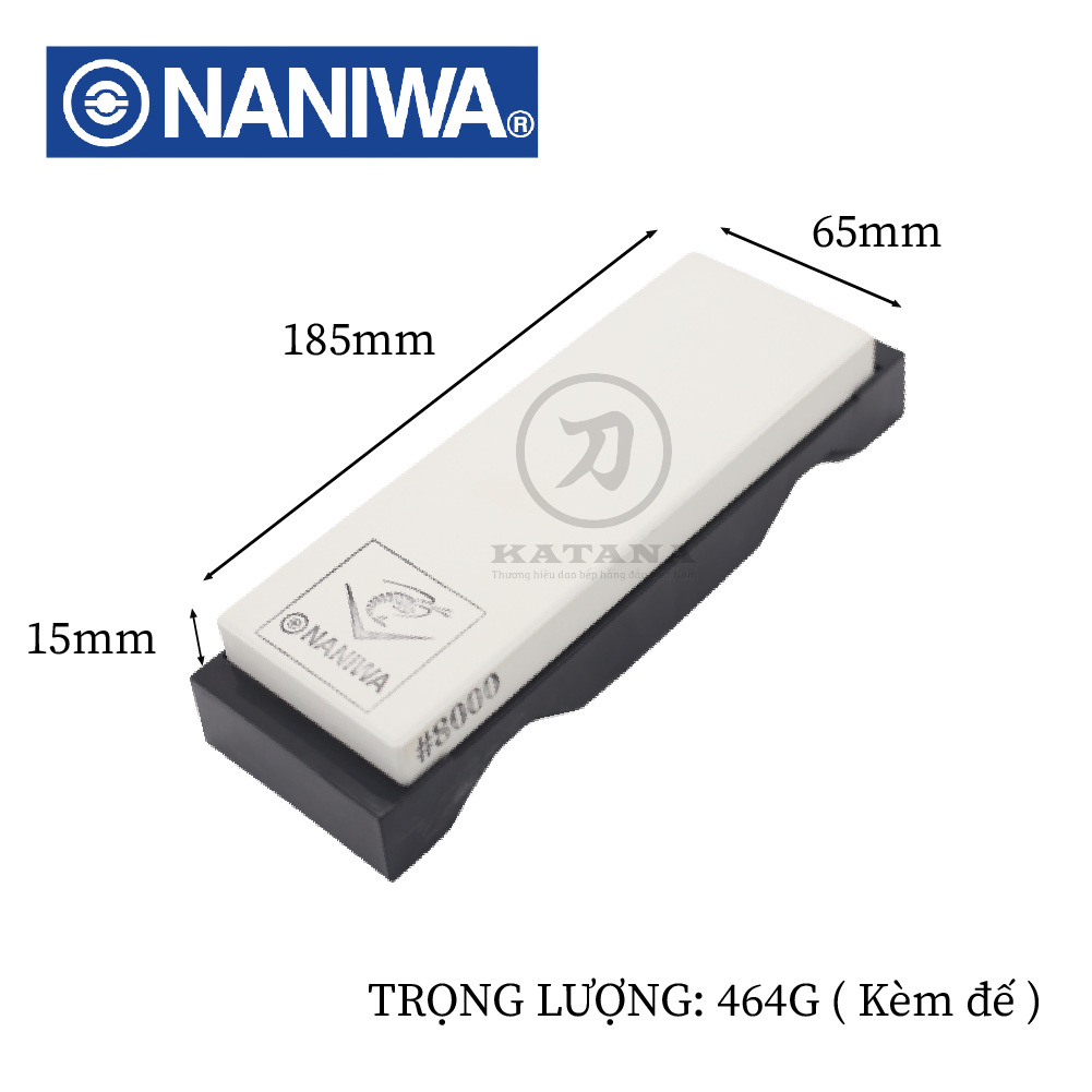 Đá mài tinh Naniwa độ mịn #8000 (có đế) (185x65x15mm)