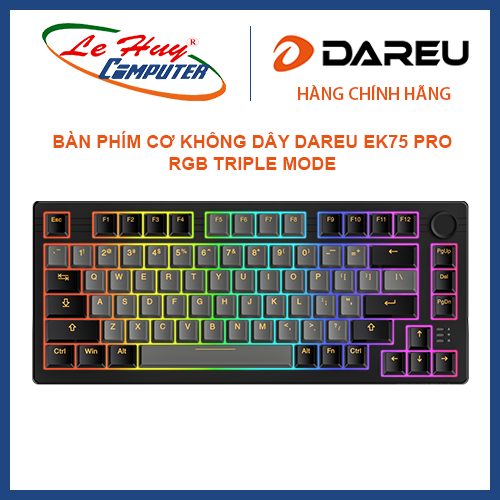 Bàn phím cơ không dây dareu ek75 pro rgb triple mode