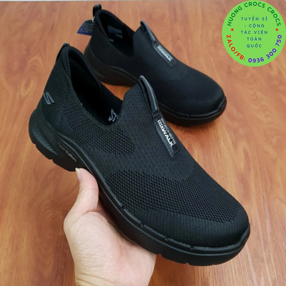 GIÀY THỂ THAO SKECHERS GOWALK 6 MÀU ĐEN ĐẾ ĐEN