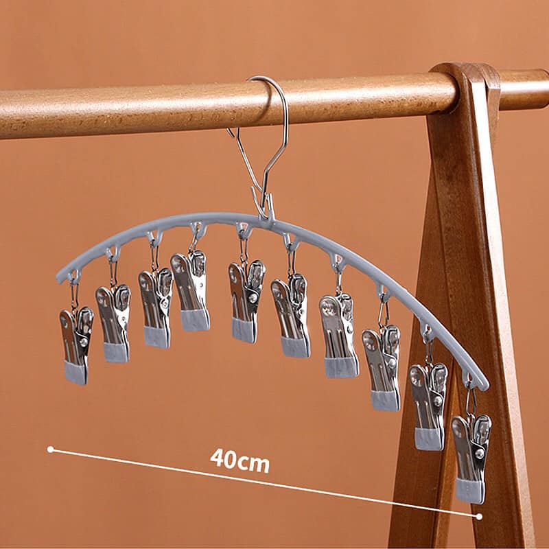 Móc phơi tất vớ kẹp inox chống rơi không gỉ - móc 10 kẹp inox phơi đồ lót sơ sinh tiện lợi