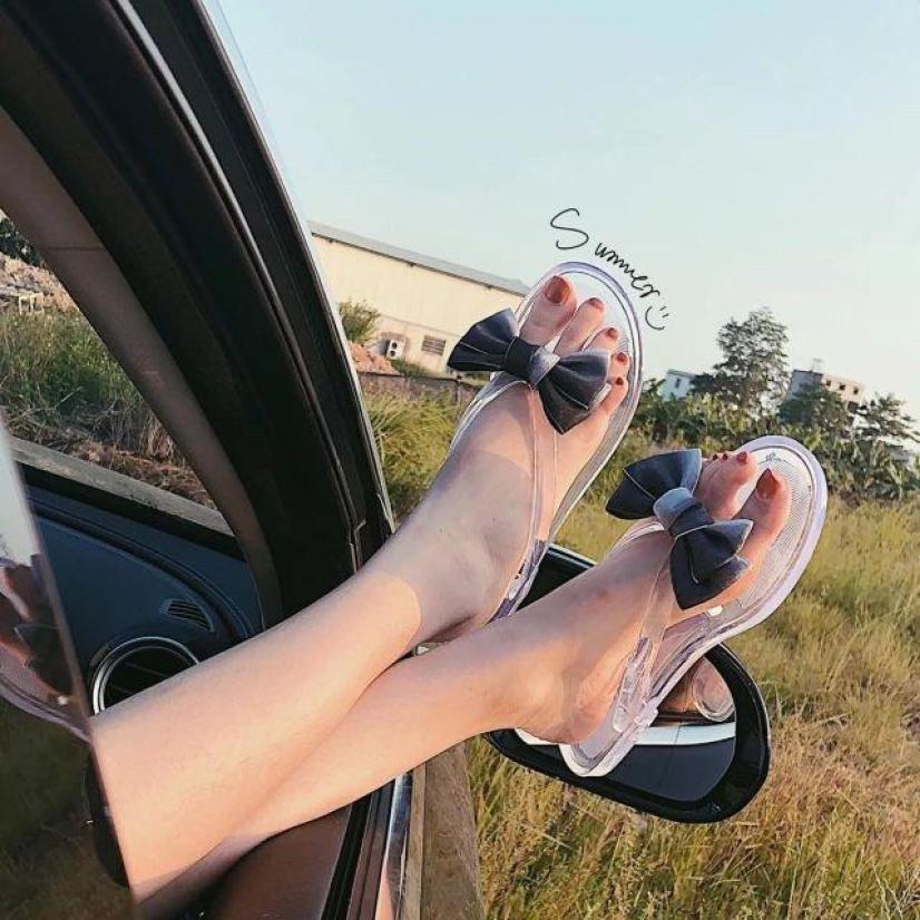 dép tông nhựa có nơ siêu xinh giá rẻ