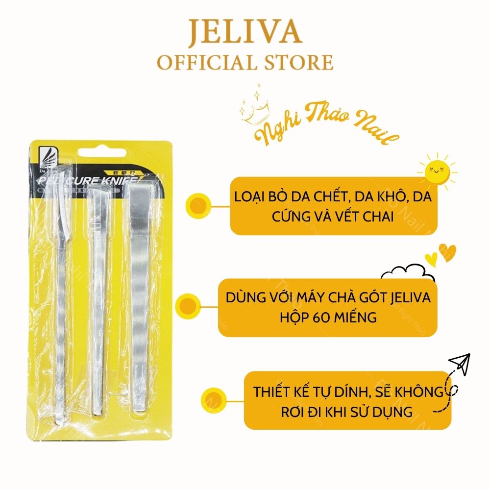 Bộ lấy khóe cạo gót chân 3 cây JELIVA