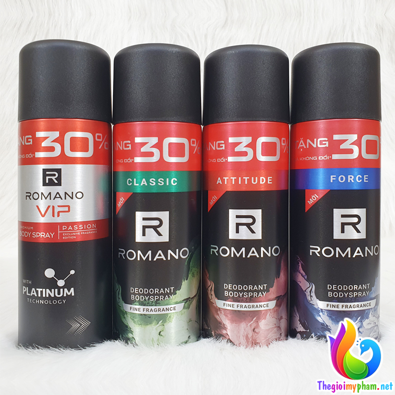 [Tặng Thêm 30%]Xịt Khử Mùi Toàn Thân Romano Force 150ml