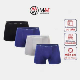 Hộp 4 quần lót nam Boxer sợi tre tự nhiên kháng khuẩn thấm hút mồ hôi MRM Manlywear - CB4QBXCN thumbnail
