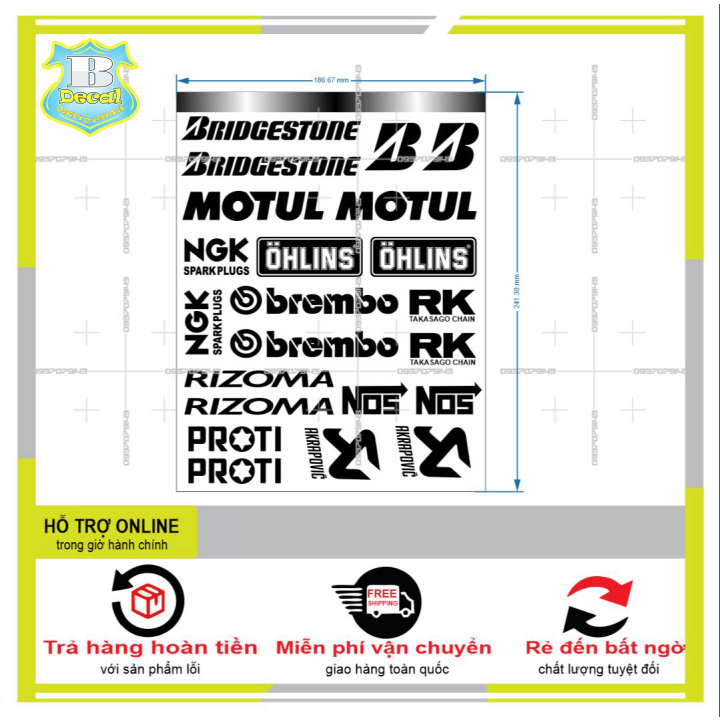 Logo sticker in decal trong