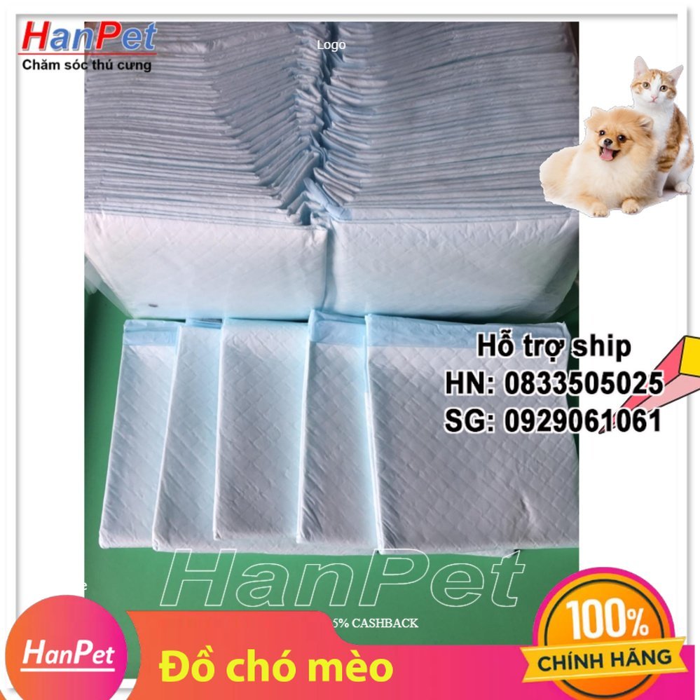 Hanpet - Size to 45x60cm (Bán Lẻ 10 miếng) tã lót khay vệ sinh, lót chuồng chó, lót sàn xe - tã giấy ( 393c)