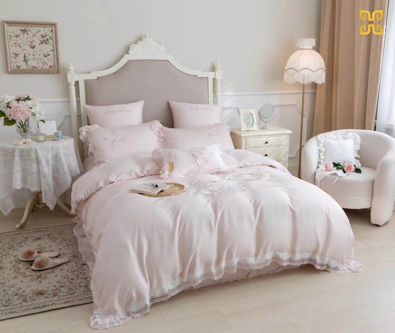 Bộ chăn ga tencel 100s công chúa