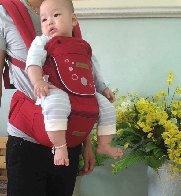 Địu Ngồi Hàn Quốc Aimama có che đầu cho bé