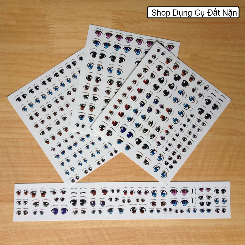Miếng dán mắt chibi tạo hình đất sét