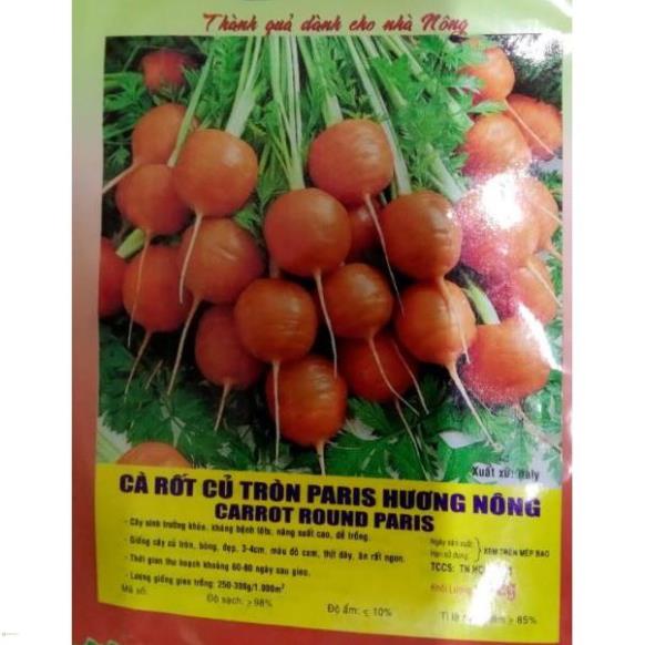 HẠT GIỐNG CÀ RỐT CỦ TRÒN PARIS - GÓI 1 GRAM