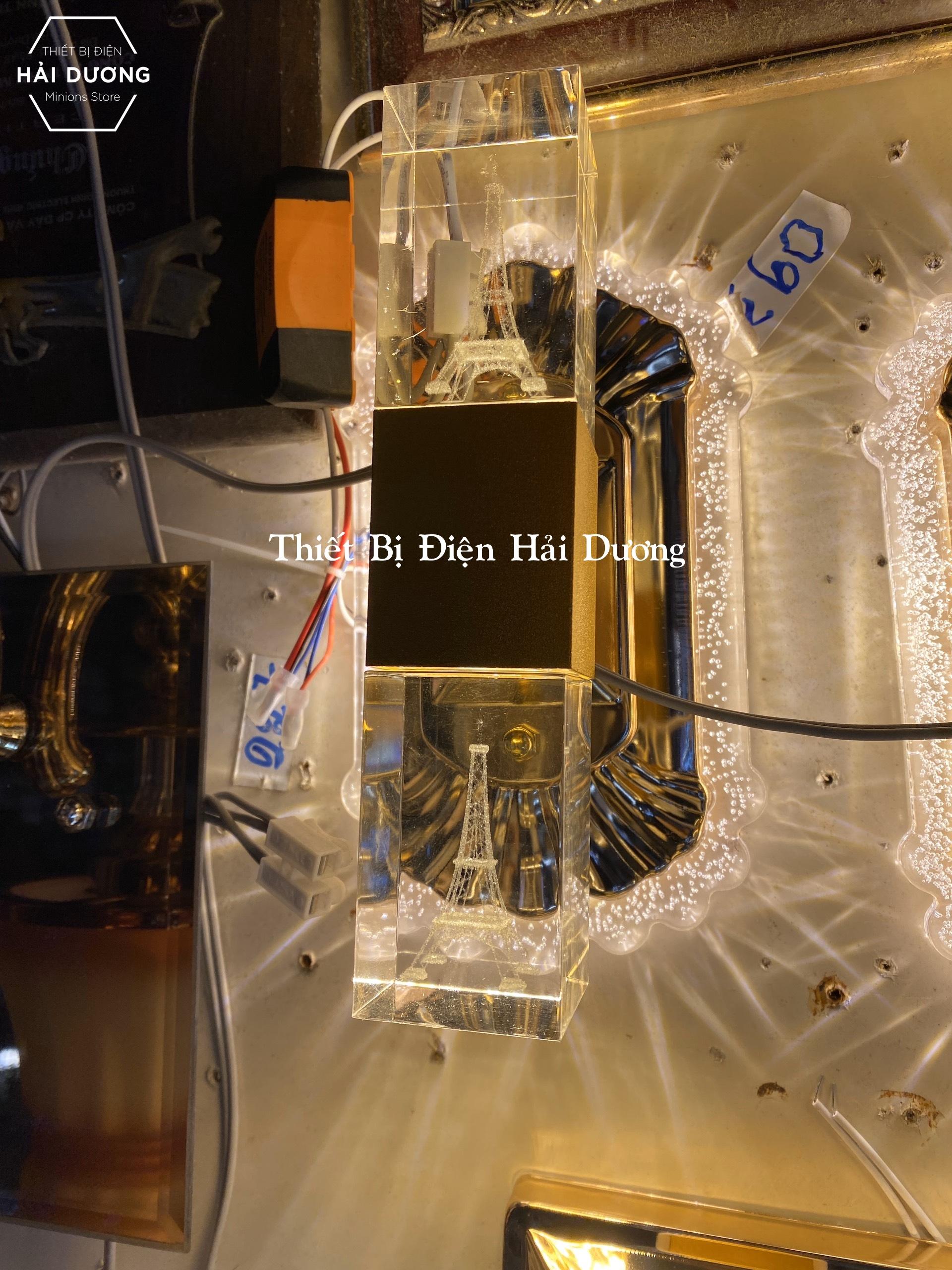 Đèn Led Thủy Tinh Gắn Tường 2 Đầu Kiểu Dáng Hiện Đại Hình Tháp Eiffel 87601 - Chú Ngựa 87833( Ánh Sáng Vàng )