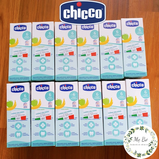 [CHICCO] KEM ĐÁNH RĂNG  CHICCO CHO BÉ TỪ 6 THÁNG (có thể nuốt)