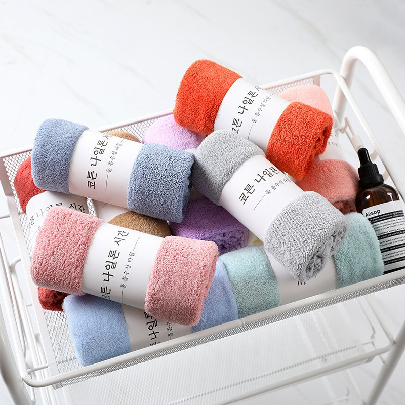 Khăn mặt lông cừu khăn lau mặt khăn tắm hàn quốc 30 x 50cm