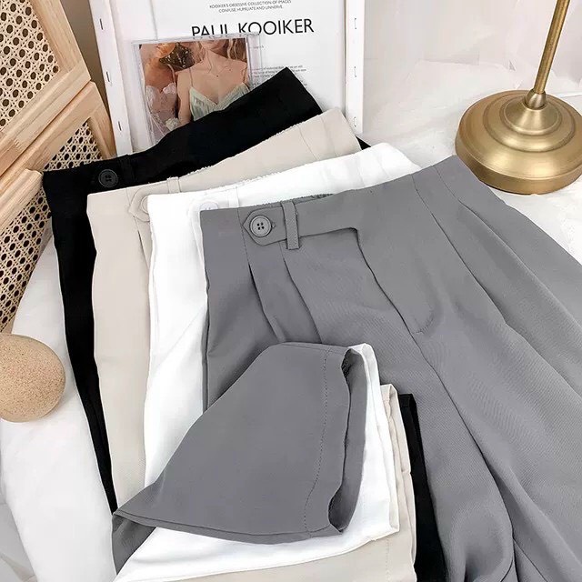 Quần baggy công sở cạp cao khuy lệch mã 888