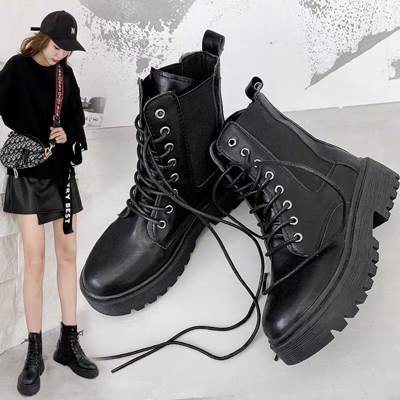 giày bốt nữ/boot nữ chiến binh phối len siêu đẹp kèm clip