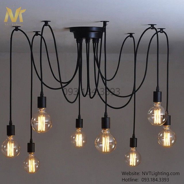 Đèn thả trần kiểu con nhện 10 đuôi LL-5035 [Chưa Bao Gồm Bóng] - Decor trang trí