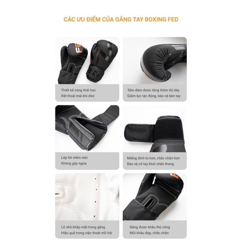 Găng tay boxing Cao Cấp FED 6oz