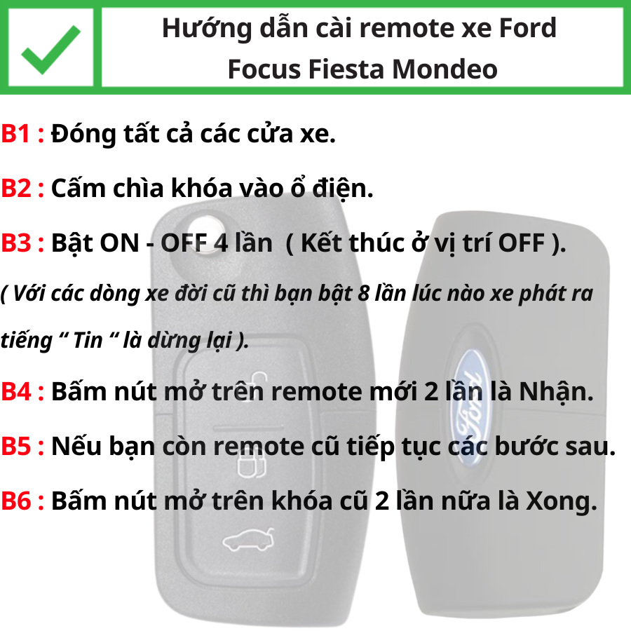 Chìa khoá remote Ford Focus, Momdeo, Fiesta