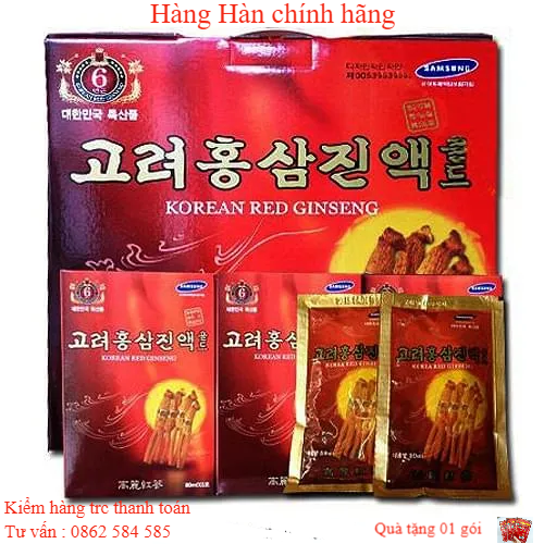 Nước hồng sâm hàn quốc hộp 60 gói