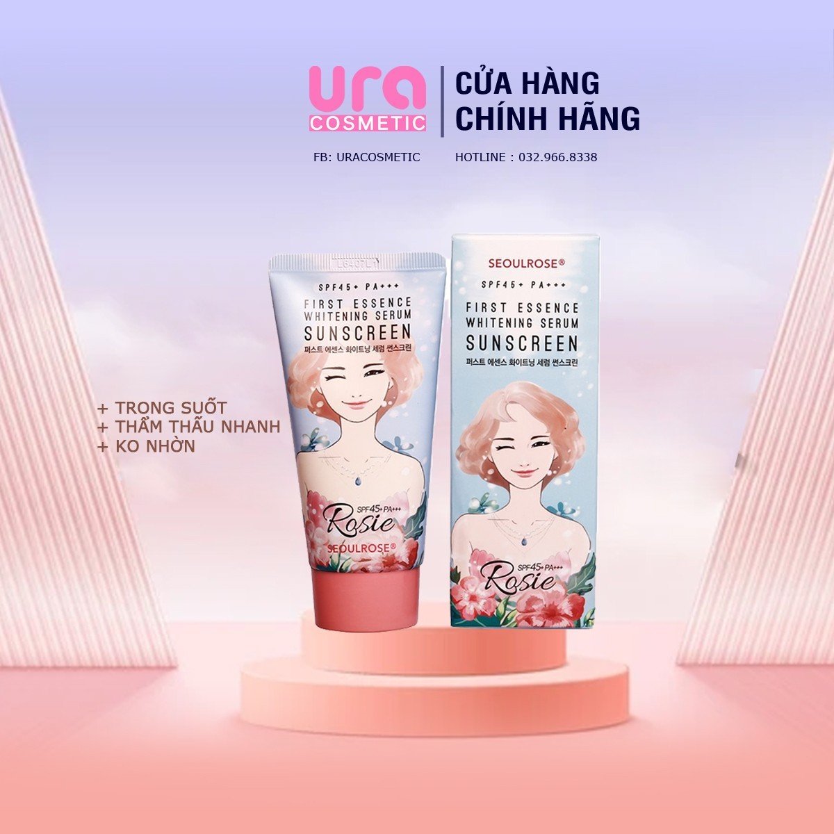 Kem chống nắng Rosie Seoul Rose [ hàng cty kèm quà tặng ]