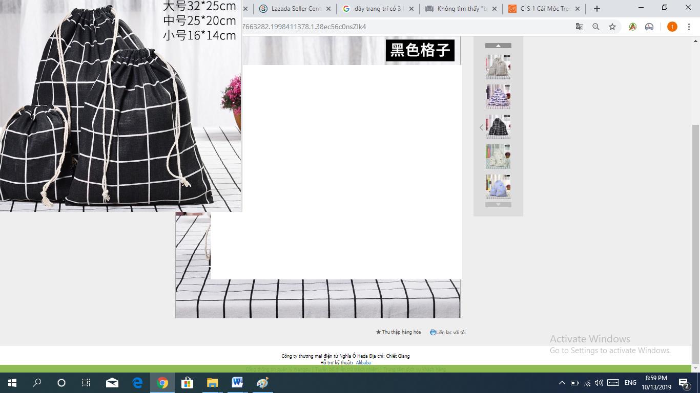 [HCM]Bộ 3 túi vải canvas đựng đồ