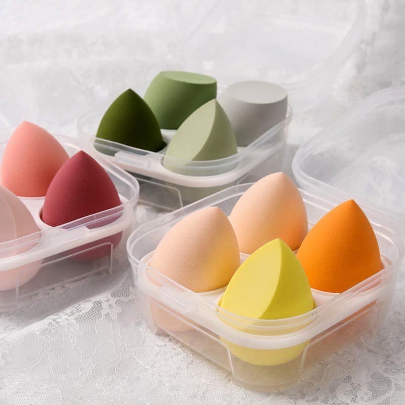 Set 4 Bông Mút Trang Điểm Tán Phấn Kem Nền