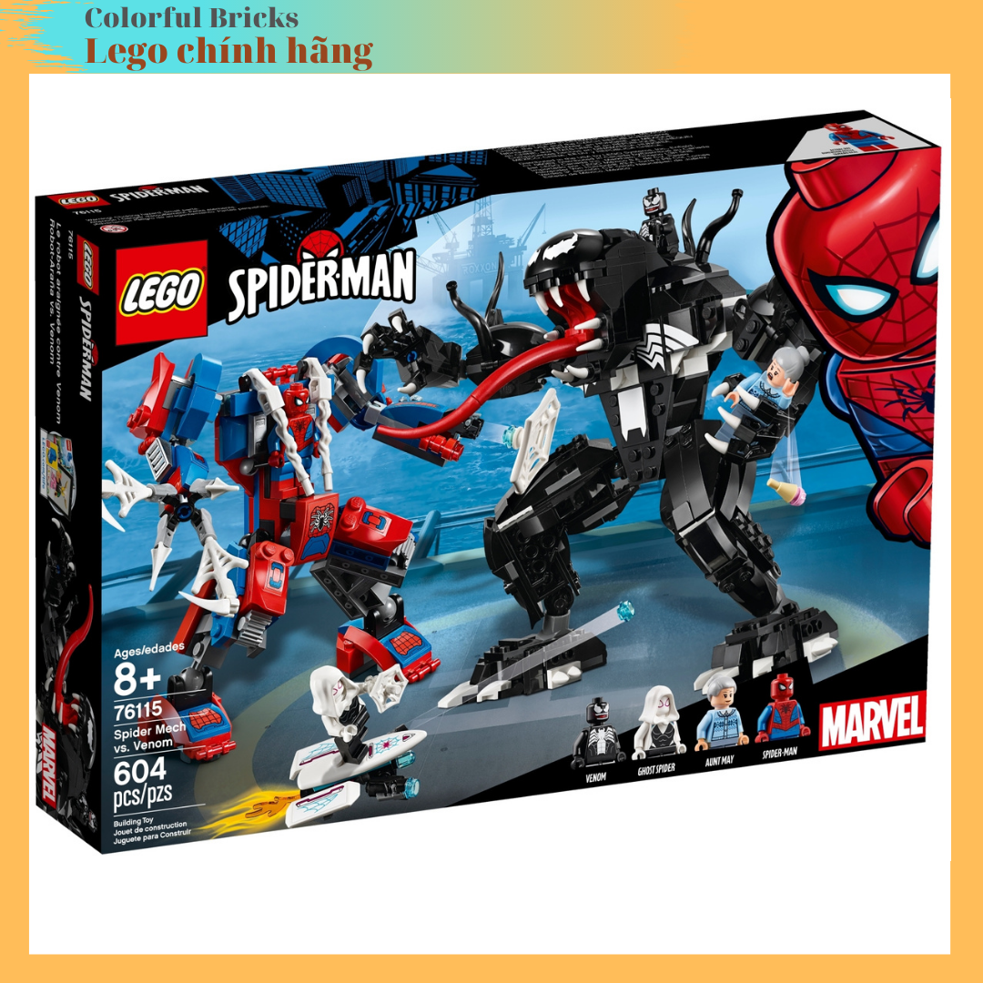 LEGO Spiderman 76115 - Robot Người Nhện và Venom (Chính hãng) 