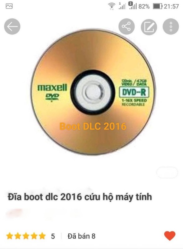 Bảng giá đĩa boot dlc 2016 cứu hộ máy tính Phong Vũ
