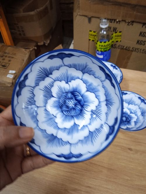 Bộ 10 chén cơm gốm sứ hoa văn Giả cổ