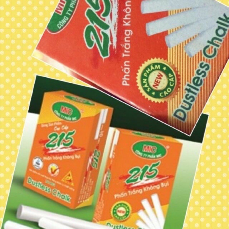 Phấn không bụi MIC 10 viên, hộp đựng phấn.