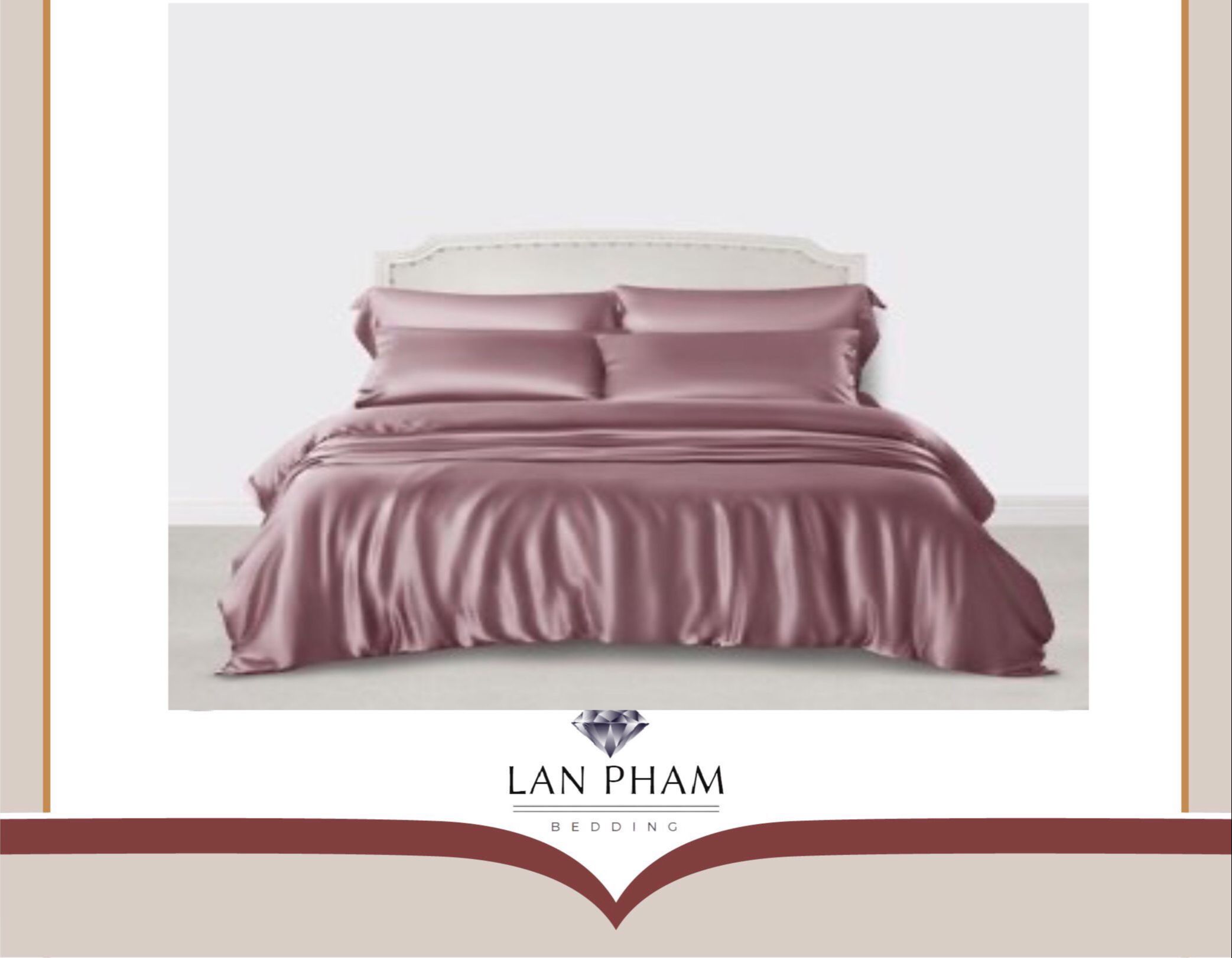 ( Lụa Loại 1) Ga Giường Lẻ Phi Lụa Màu Hồng Tím Cao Cấp Mềm Mại Lan Pham Bedding